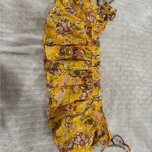 Forever 21 Yellow Floral Crop Top